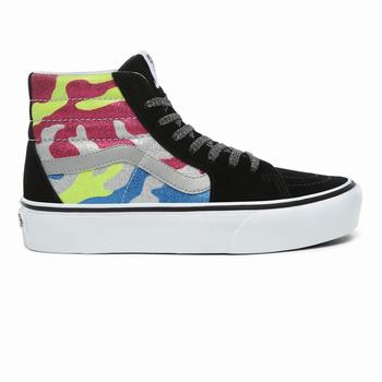 Damske Kotnikove Tenisky Vans After Dark SK8-Hi Platform 2.0 Tmavo Maskacove/Biele VA34MGXRF